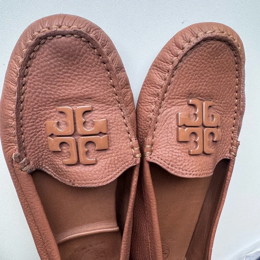 Tory Burch Leather Loafers with Logo Emblem
